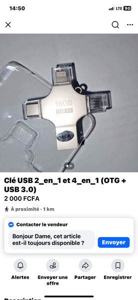 Clé USB 4-en-1 16GB OTG