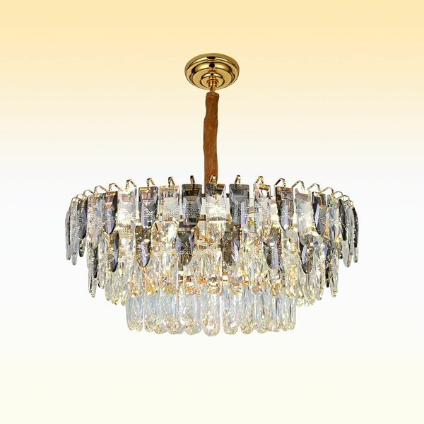 Lustre en cristal noir blanc