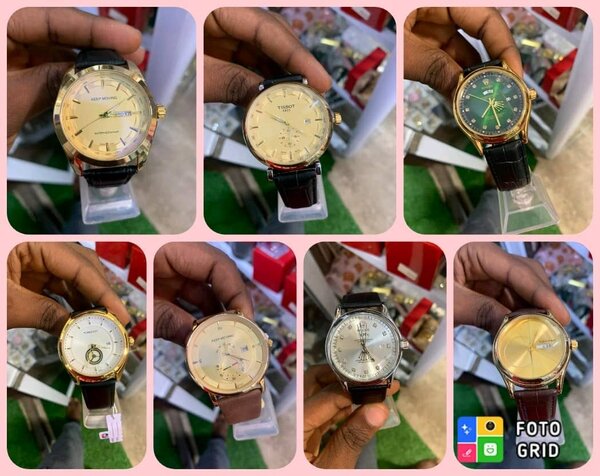 Men and ladies leather wrist watches