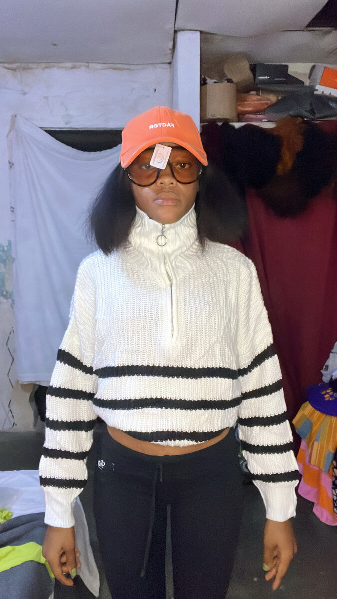 Pull rayé blanc noir