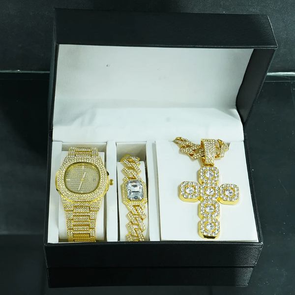 Ensemble Montre et Bijoux Homme Luxe