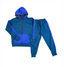  Fleece Athletic Sportswear Blue Yellow zipper tracksuit for boys