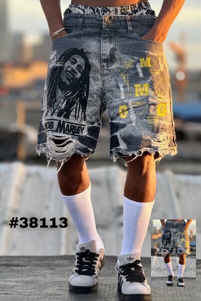 Shorts en jean déchiré homme