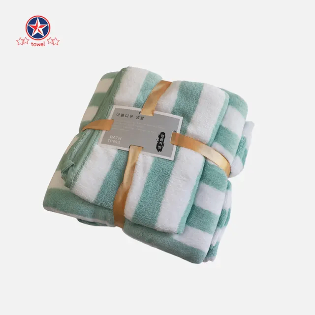 Serviettes de bain rayées