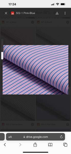 Tissu rayé bleu et rose