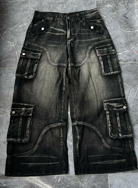 Pantalon cargo en jean tendance