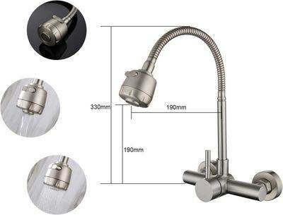 Robinet cuisine flexible en acier inoxydable