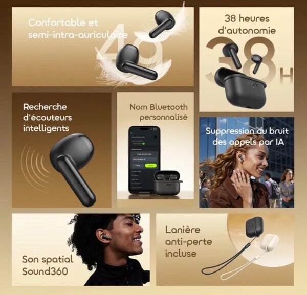 Écouteurs Bluetooth sans fil Oraimo SpaceBuds Air