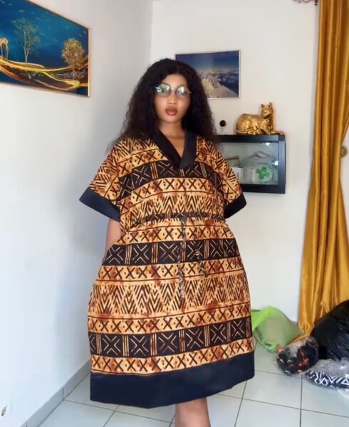 Robe mi-longue ethnique femme