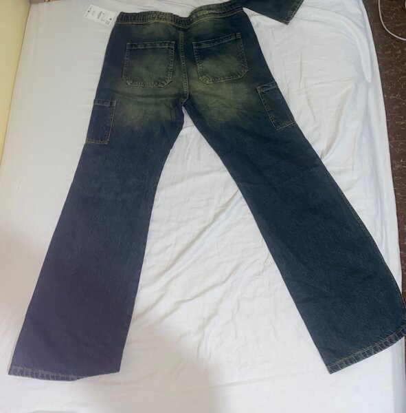 Flared oil wash color Jeans,available size 28&34