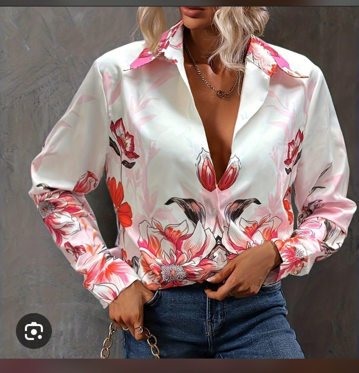 Chemisier en soie imprimé