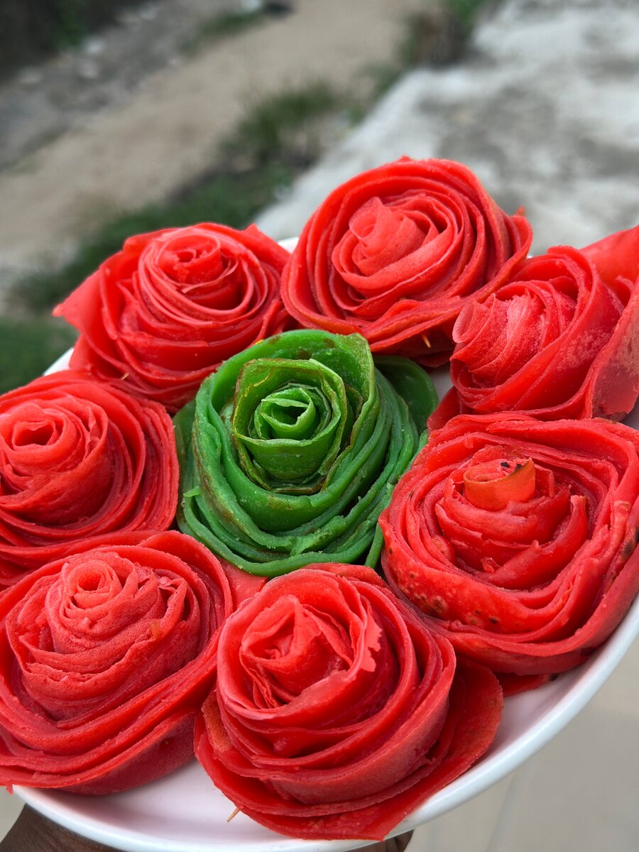 Crêpes en forme de roses