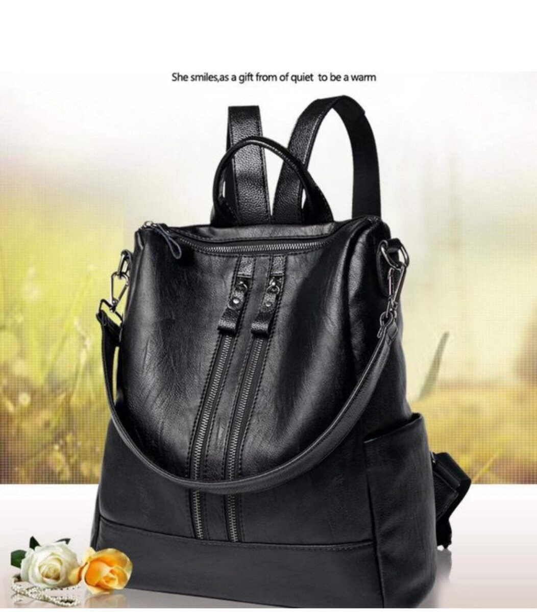 Sac à Dos en Cuir Noir Chic