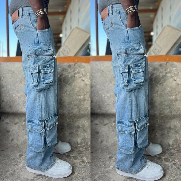 Pantalons cargo en jean tendance