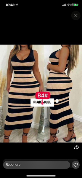 Robe tricot rayée chic