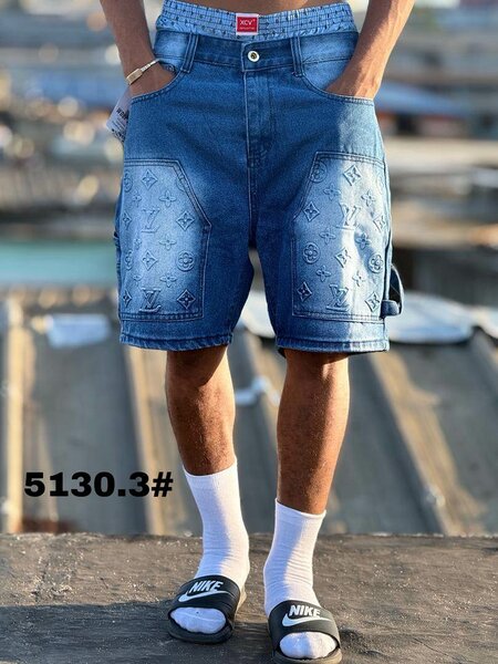 Shorts en jean imprimé homme
