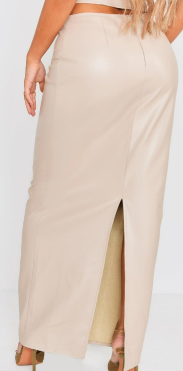 PLT Stone Leather High waisted Maxi skirt