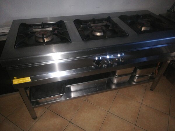 3 burner industrial stainless stove