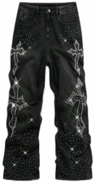 Jean noir strass éblouissant