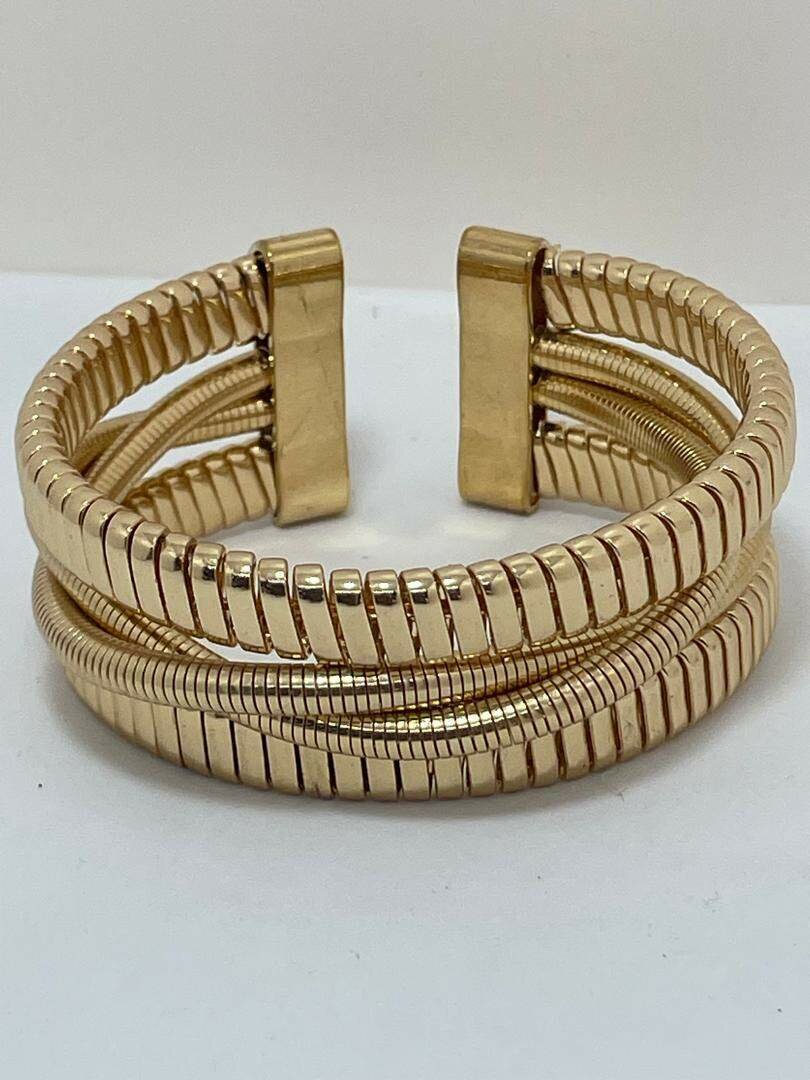 Bracelet manchette doré élégant