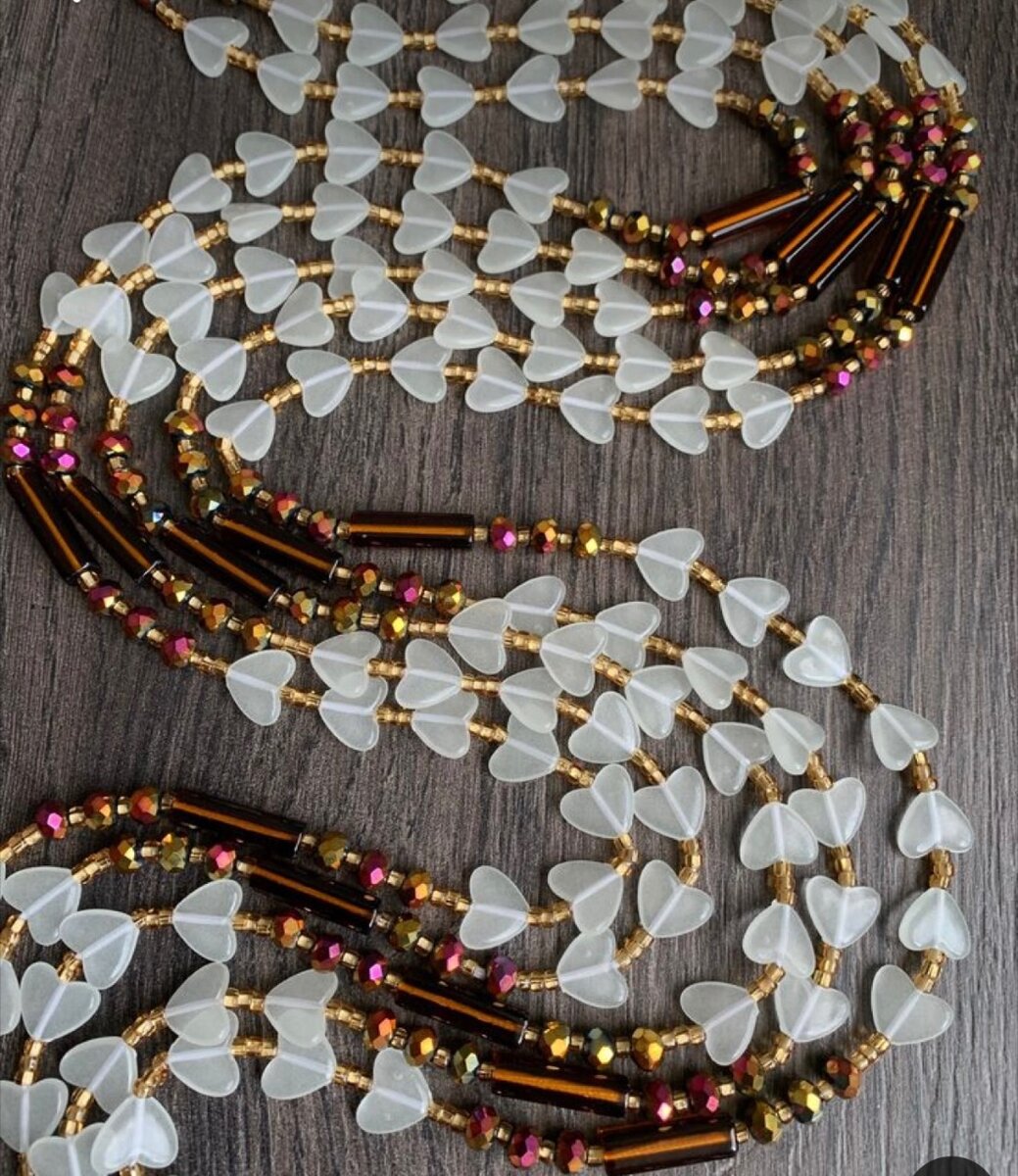 Glow in the dark heart beads with crystal