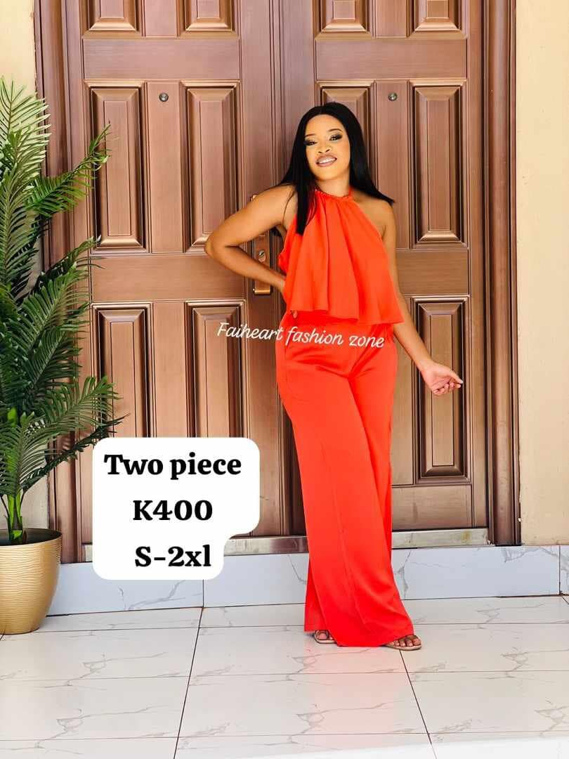 Women's suit orange top and pants  Sizes: S,M,L,XL,2XL
