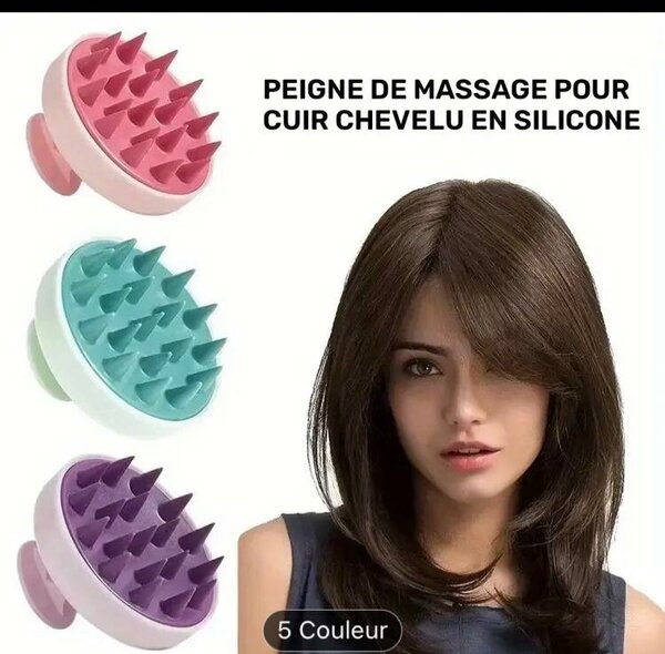 Brosse de Massage Cheveux Silicone