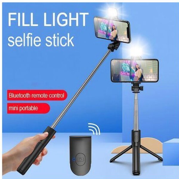 Bâton selfie avec lumière, contrôle Bluetooth