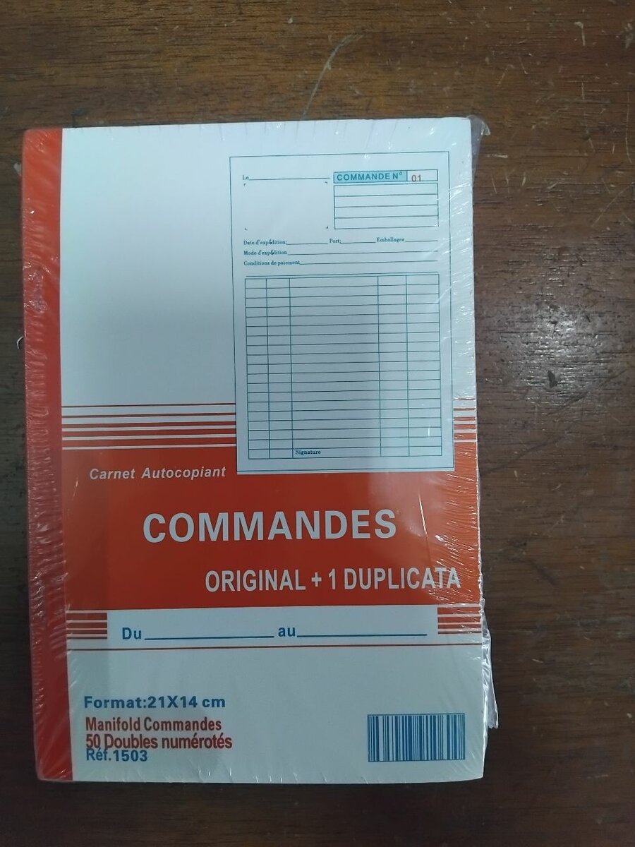 Carnet de Commandes Autocopiantes