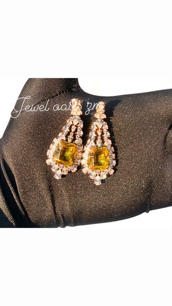 Yellow stone earrings
