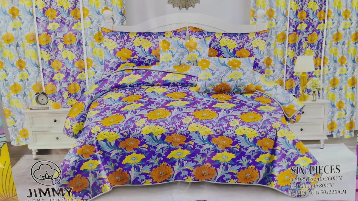 Parure de lit élégante 6 pièces