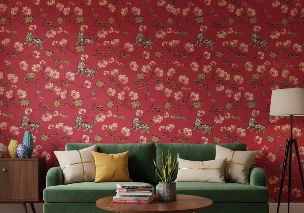 papier peint à motif floral