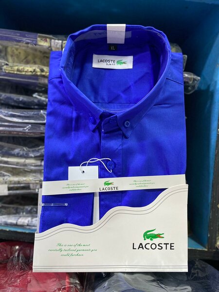 Chemise en coton Lacoste, bleu