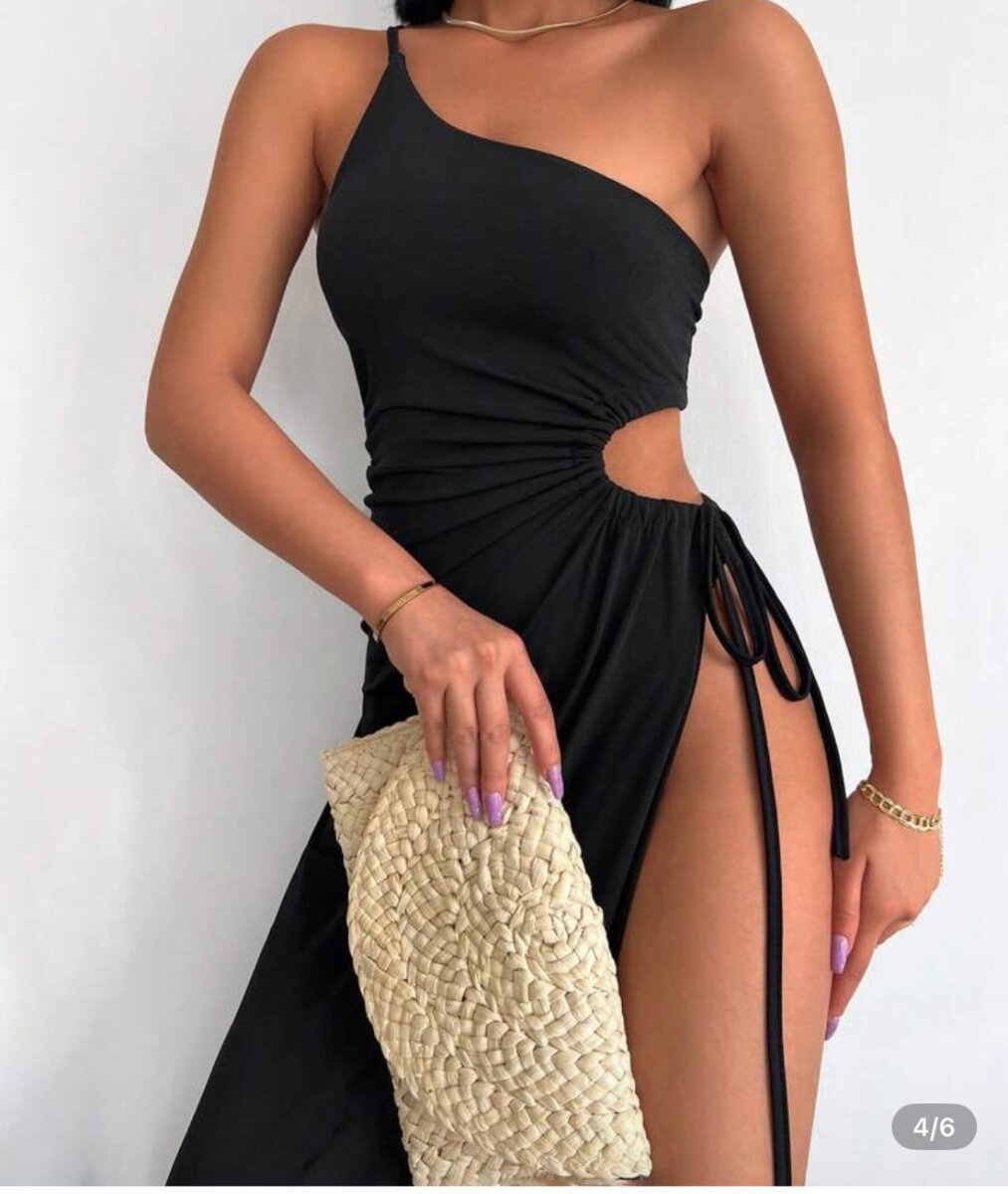 Robe Élégante Asymétrique Noire