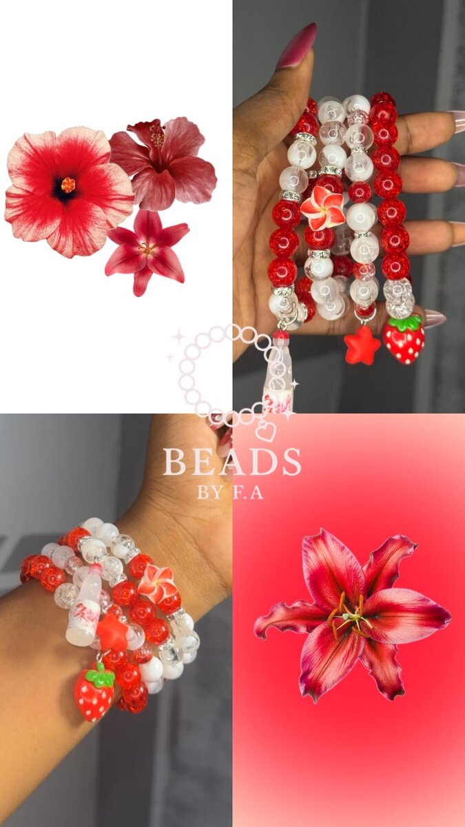 Bracelets Perles Florales Colorées