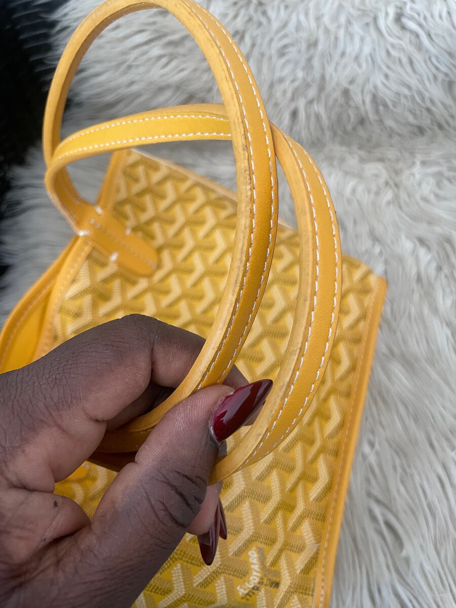 Sac cabas en cuir jaune