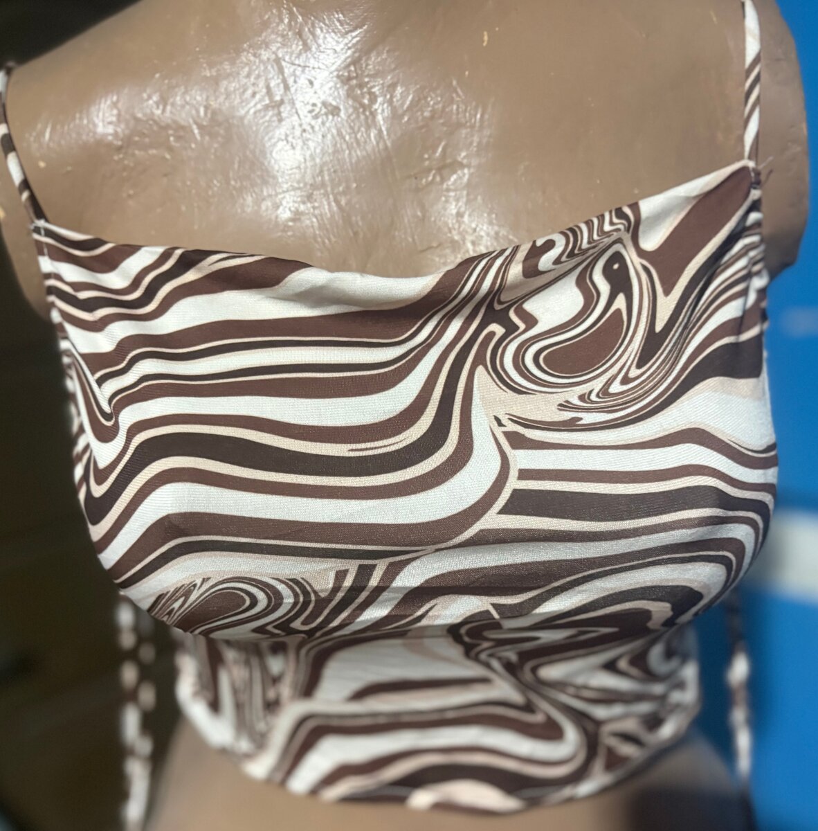 Top à bretelles motif marbré