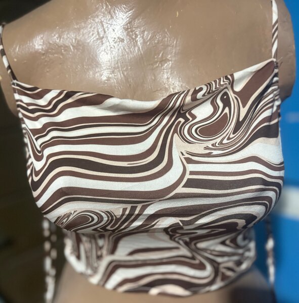 Top à bretelles motif marbré