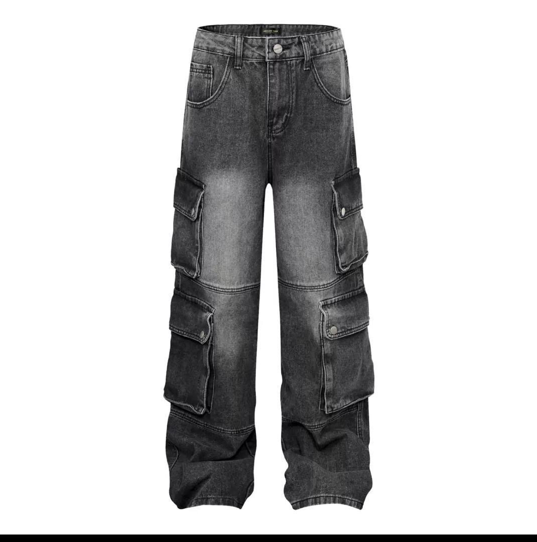Pantalons cargo en denim unisexe