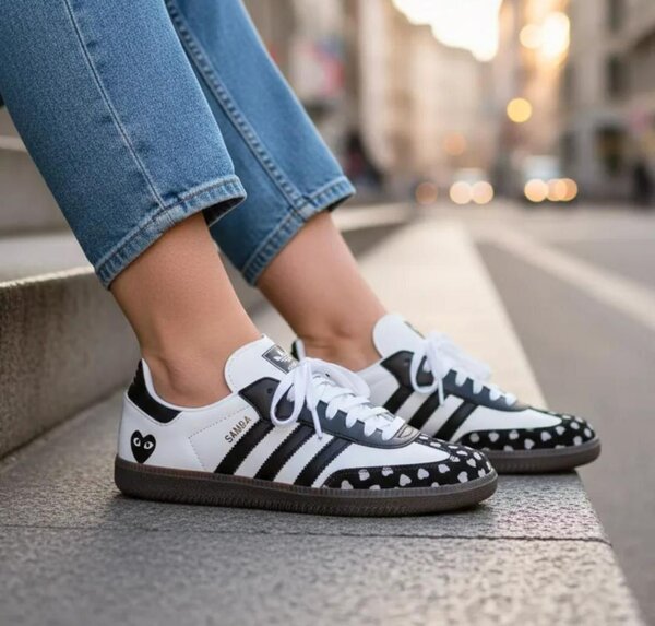 Sneakers tendance cœur noirs