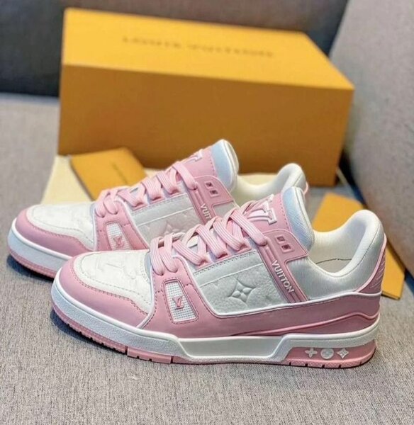 Baskets Femme Luxe Rose Blanc