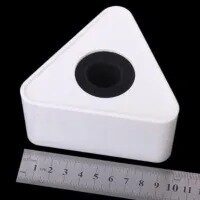 Microphone Logo Flag Box Triangular Interview Logo Portable ABS Injection Mic Microphone Flag Station Log(White)
