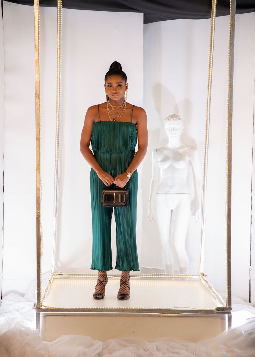 Printed green jamsuit