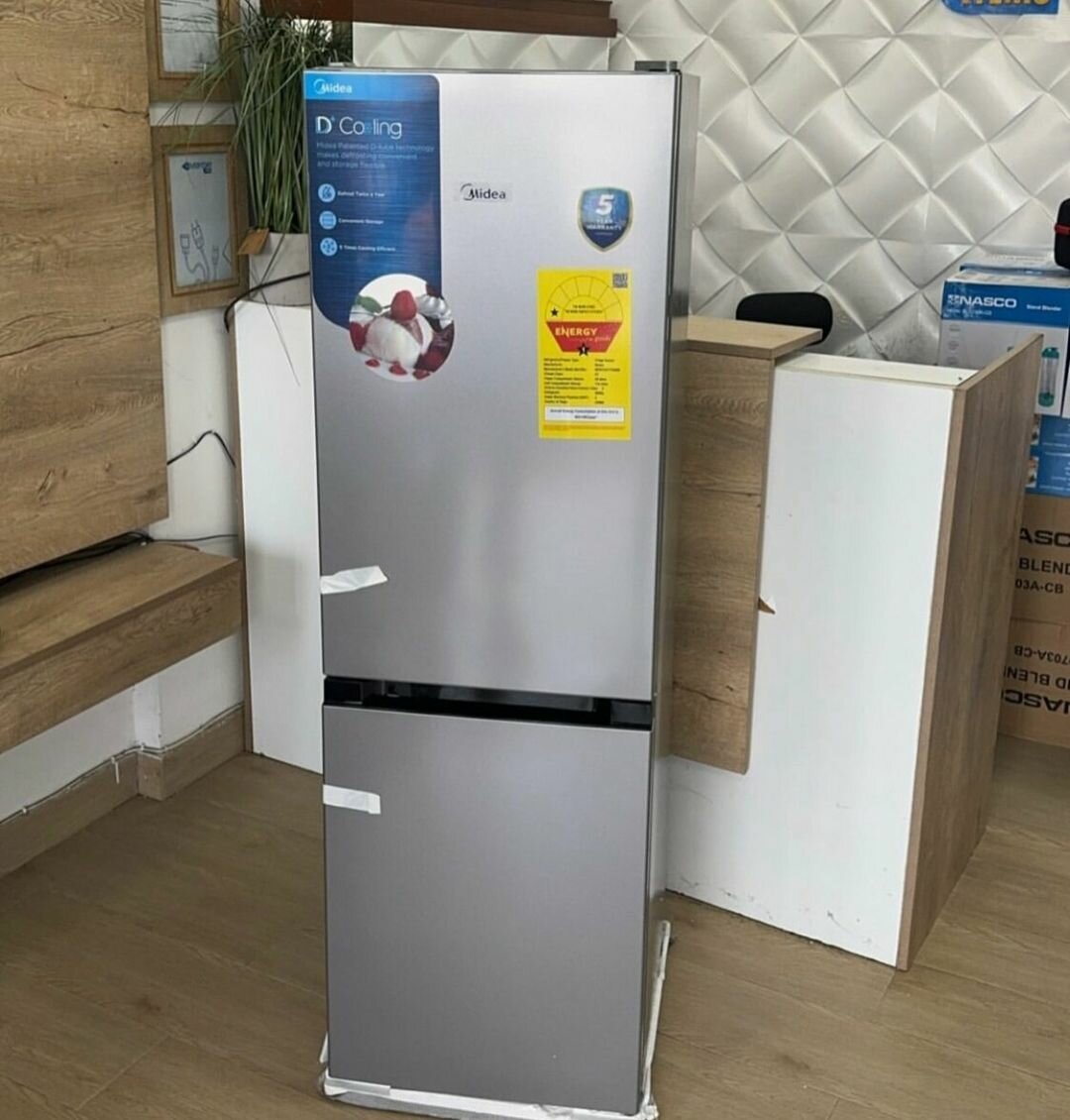 Midea Silver Double Door Bottom Freezer
