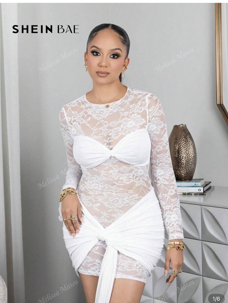 Robe blanche en dentelle chic