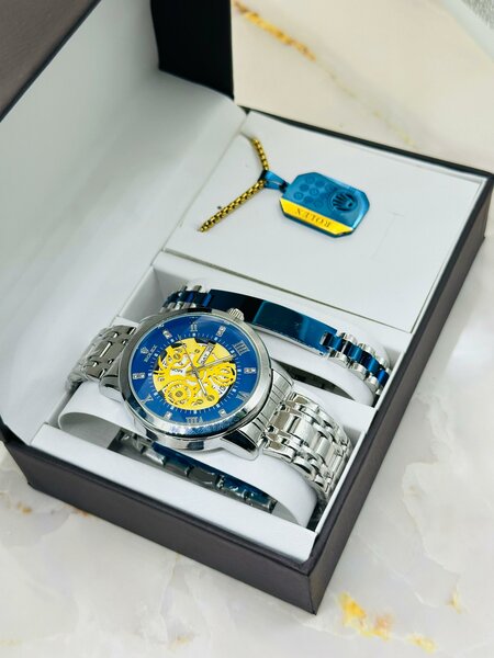 Montre Homme Luxe avec Bracelet et Collier