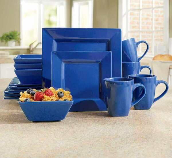16-Piece Solid Square Dinnerware Set