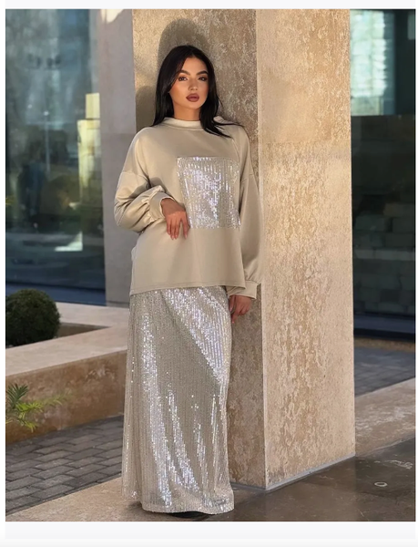 Юбка с пайетками в пол