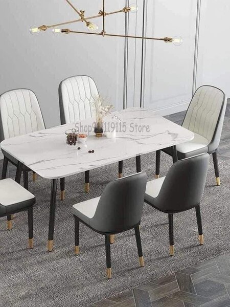 Salle à manger 6 place marbrée