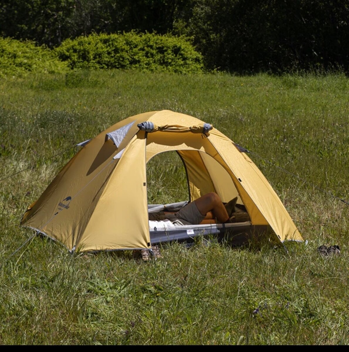 Палатка naturehike 3местная оранжевого цвета